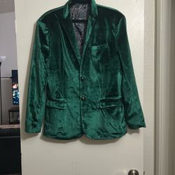 Slim Fit Blazer Medium - Emerald Green Velvet
