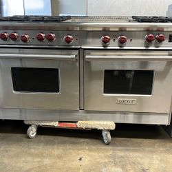 Wolf 60”Wide All Gas Range Stove With 24”Griddle In Stainless Steel 
