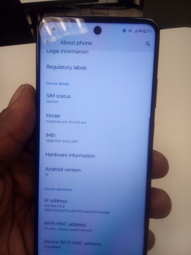 Motorola One 5g UW Ace