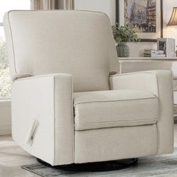 Swivel Rocker Recliner Chair, Glider Rocker Recliner, Rocking Chair Nursery, Fabric Chair with High Back, Deep Seat, for Living Room, Bedroom