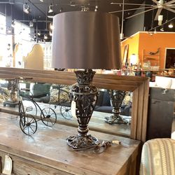 Ornate brown iron scroll Lamp SKU 8VK8XN