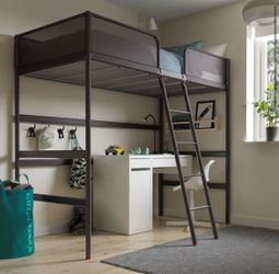 Base de cama alta, gris oscuro