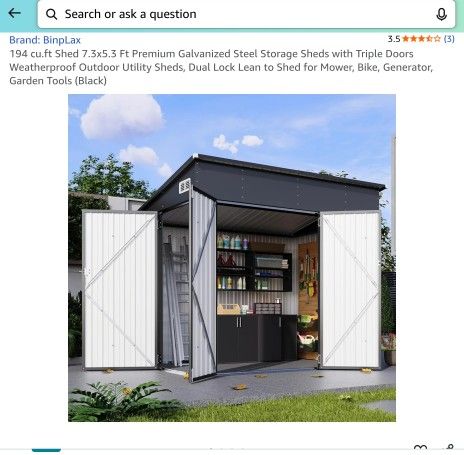 8x4 Corrugated Metal Shed