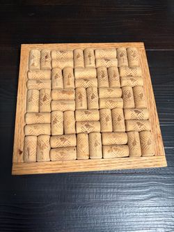 Handmade Wine Cork Trivet with Wood Frame