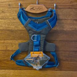 Dog Harness Kurgo journey, air,  Medium  journey, air, harness , reflective, trim, do ring on both sides of the harness, blue and gray