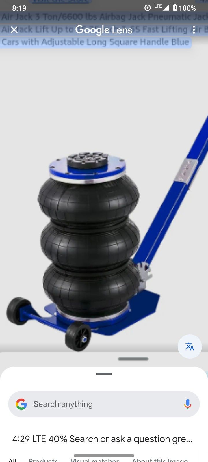 Brand New 2025 3tonAirbag Jack 25 In. Lift 3 Point Adjustable Handle Very Cool Tool .Quickly Lifts With No Effort.