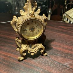  1900s Solid Brass 6inch Tall Antique Clock