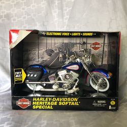 New! 1996 Buddy L Blue Harley-Davidson Heritage Softail Special Toy