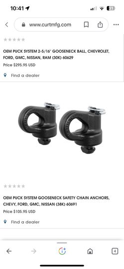 Curt Puck 5th Wheel Safety Chain Anchors