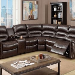 BROWN RECLINER SECTIONAL $999