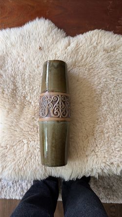 Green and brown vase