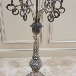 Pair Of Silver Plated Candelabra  29" Tall,each $450