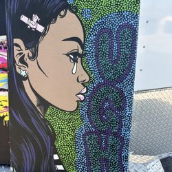 Ugh Crying Girl" canvas wall art by artist Allyson Gutchell