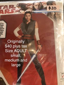 NEW Rey Star Wars Halloween Costume size ADULT SMALL, MEDIUM AND LARGE