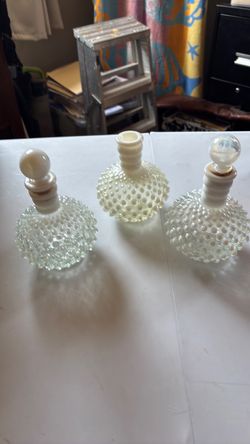 Vintage Fenton hobnail perfume bottles