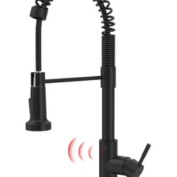 Matte Black Touchless Kitchen Faucet with Pull Down Sprayer