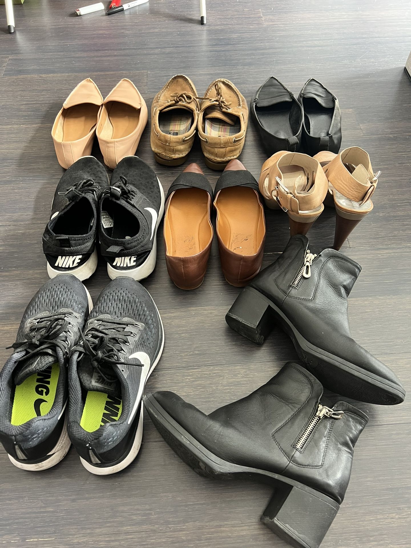 Size 8 Leather Boots Flats Heels Bundle 