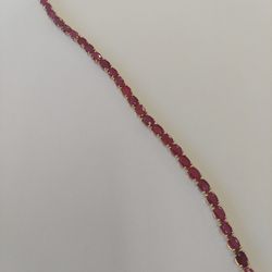 14k 11.7g Oval Ruby Tennis Bracelet 