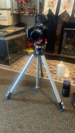 Pentax Camera, Goldcrest Tripod, and Vivitar 80-200 MM Lens