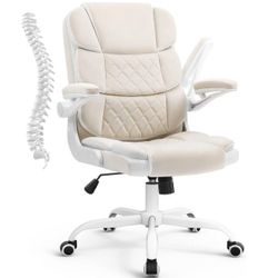 Home Office Desk Chairs with Wheels and Flip-up Armrests,Velvet Fabric Executive Office Chair Comfortable Ergonomic Computer Chairs for Adults and Tee