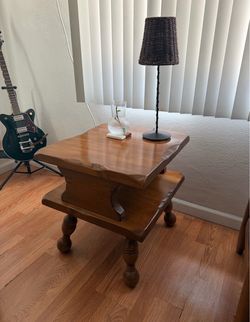 Wood side table/Available, will delete when sold.