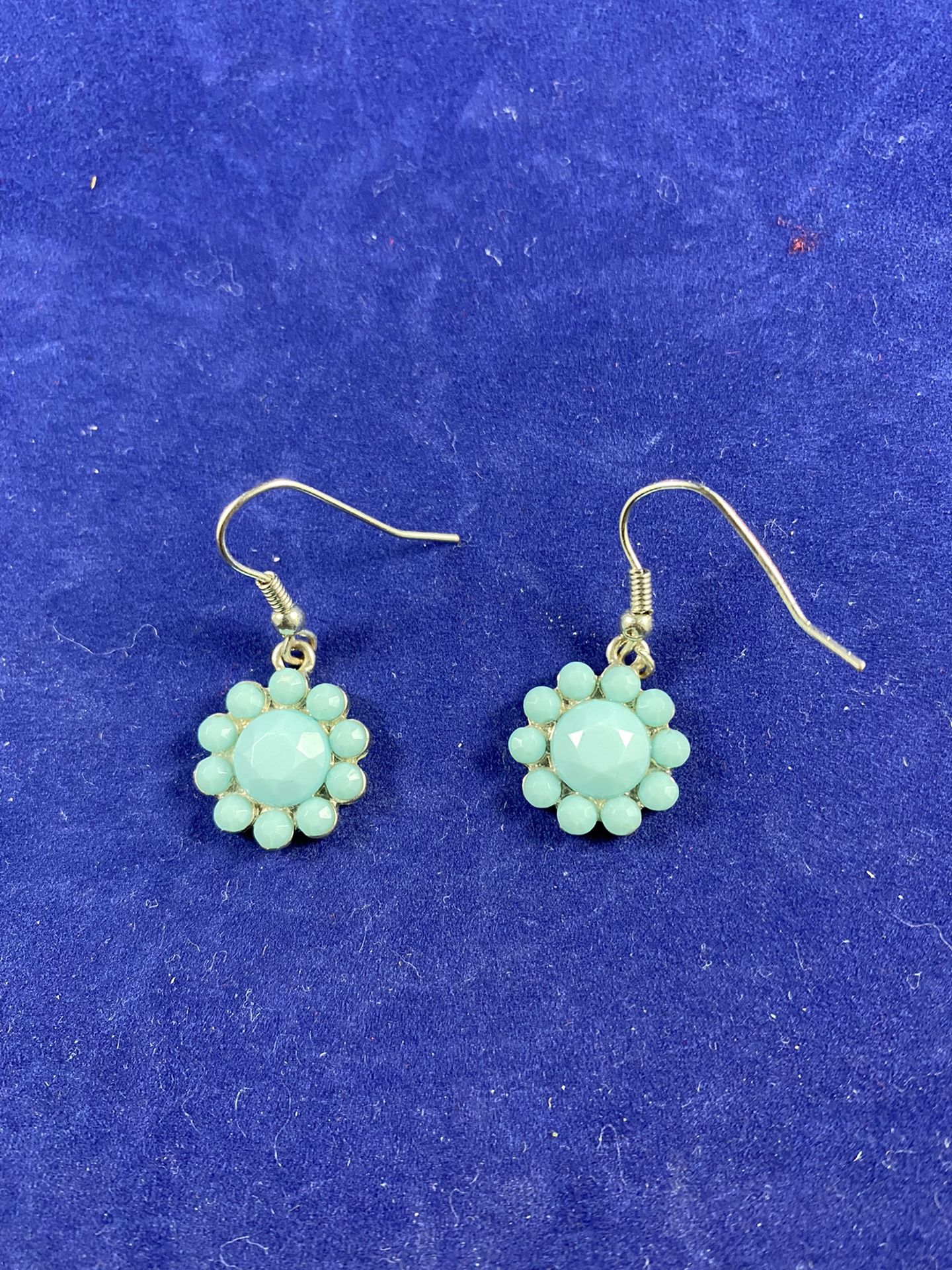 Mint Green and Silver Dangle Earrings