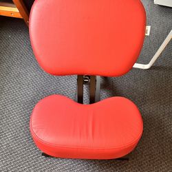 Red Leather Kneeing Chair With Recliner