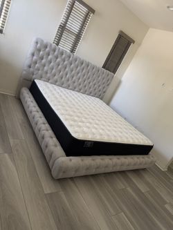 New In Box King Bed Frame With Mattress (Read Description Below)
