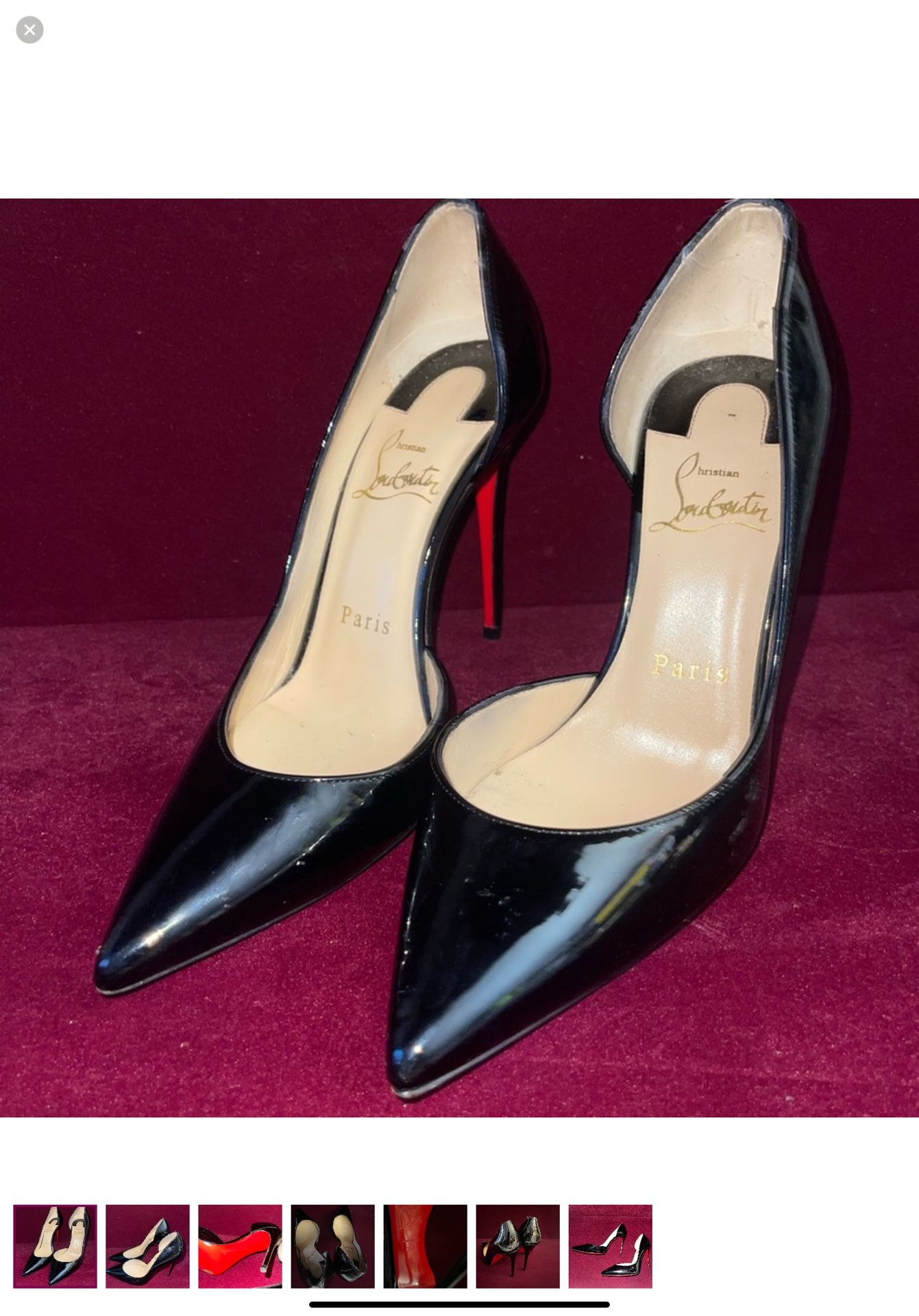 Christain Louboutin Red Bottom Patent Leather Heels. Sz. 35.5 US-5.5