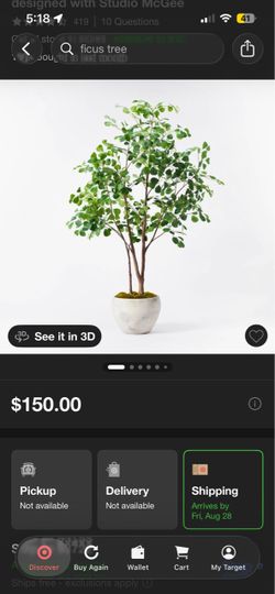 Faux ficus tree
