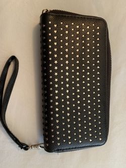 Black wallet with silver stars , new