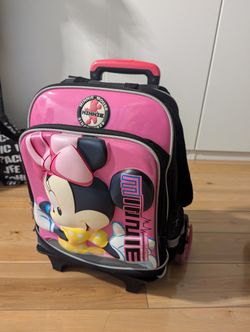 Micky Mouse Girl 3D School Back Pack With Wheel