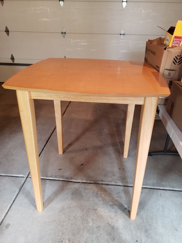 High kitchen table - 39" tall. Tabletop is 36"x36".
