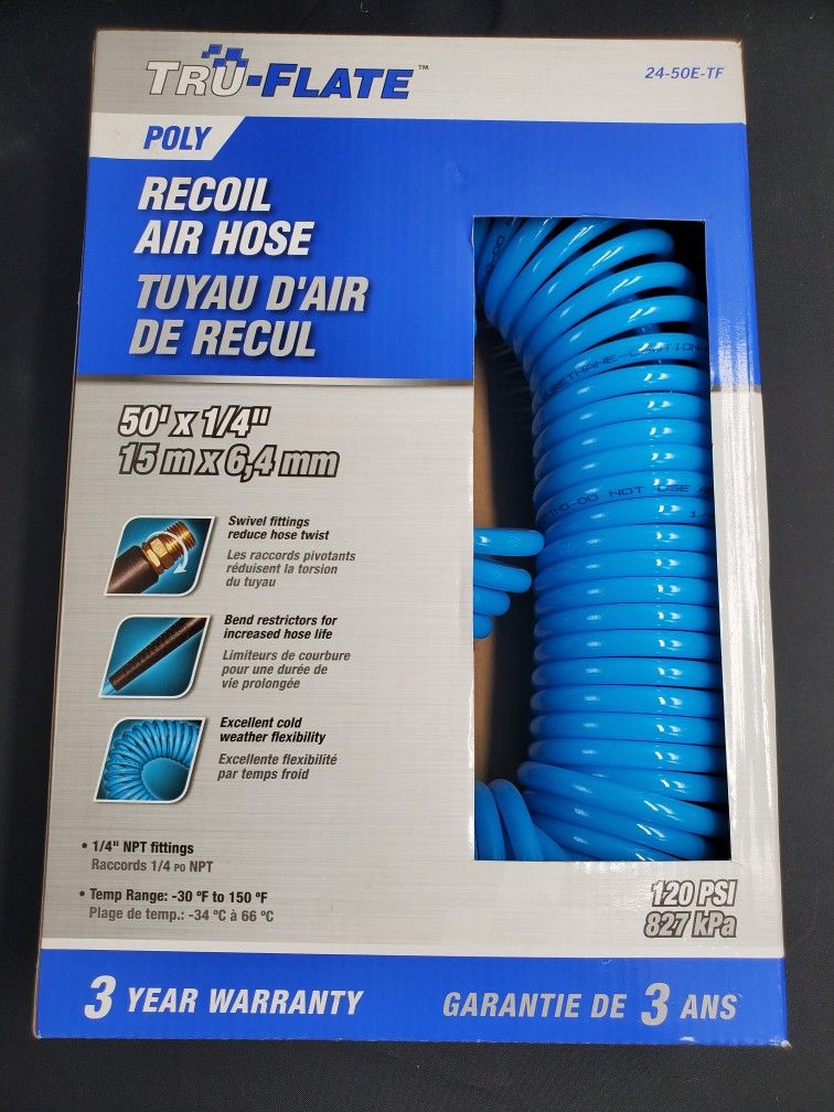 TruFlate Recoil Air Hose ( 50" X 1/4" ) long
