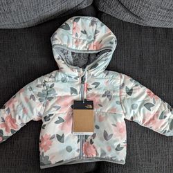 North Face Reversible Hooded Jacket, Size 3-6 Months