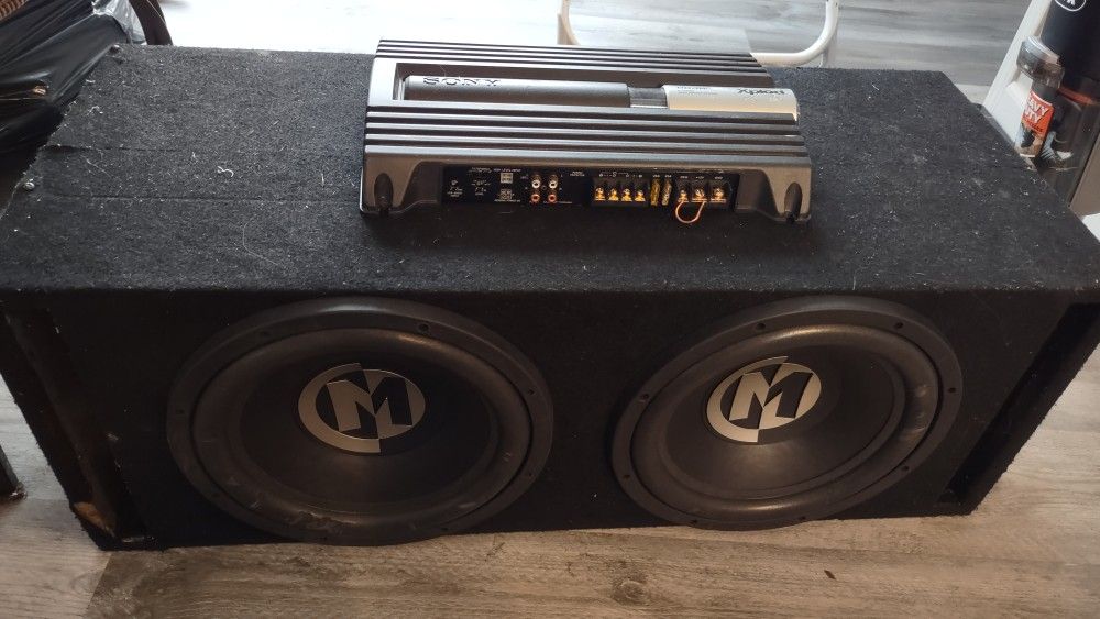 2 Memphis Competition 12 Inch Speakers With Box And 800 Watt Sony Explode Amp