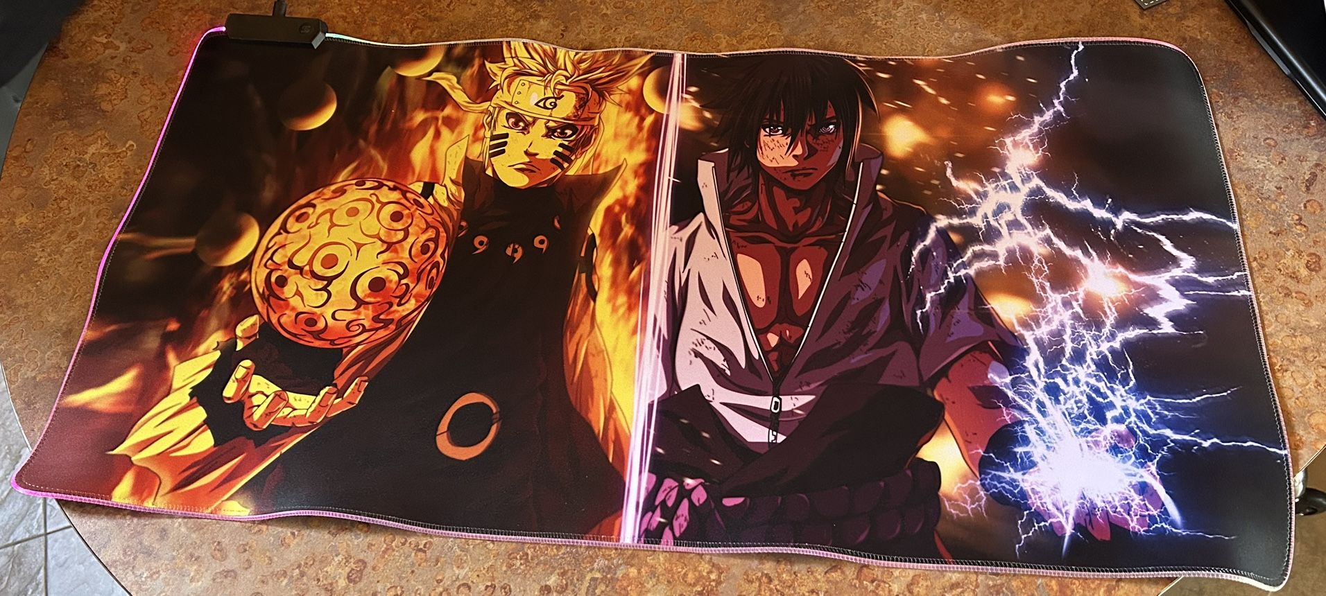 New Naruto Shippuden Anime Light Up Gaming Pad, Mouse Pad. Large 