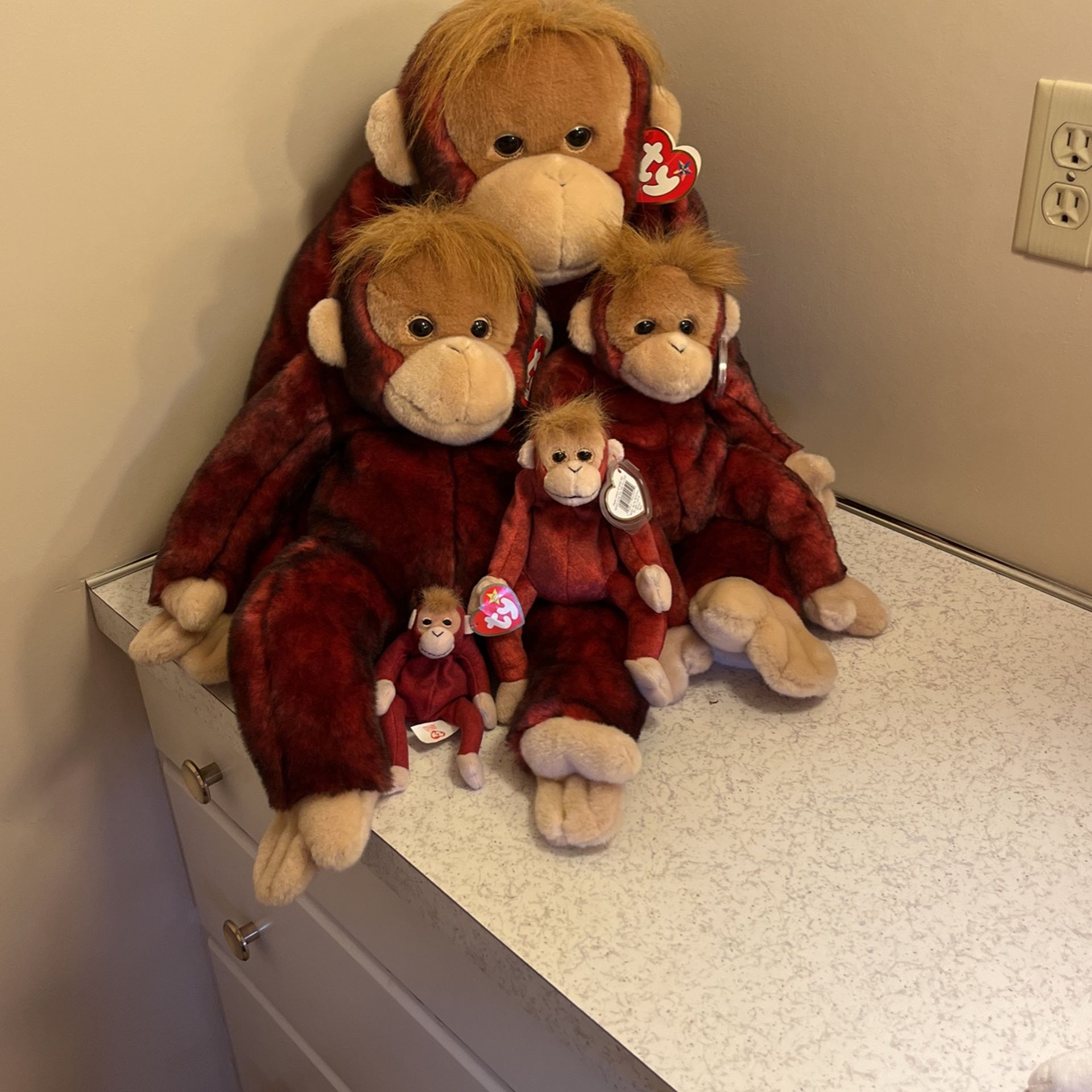 Monkey Beanie Baby Family
