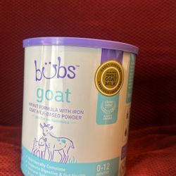 Bubs Whole Goat Milk Formula with Iron, Goat Milk-Based Powder, for Infants 0-12 Months, Made with Non-GMO Goat Milk, 20 oz