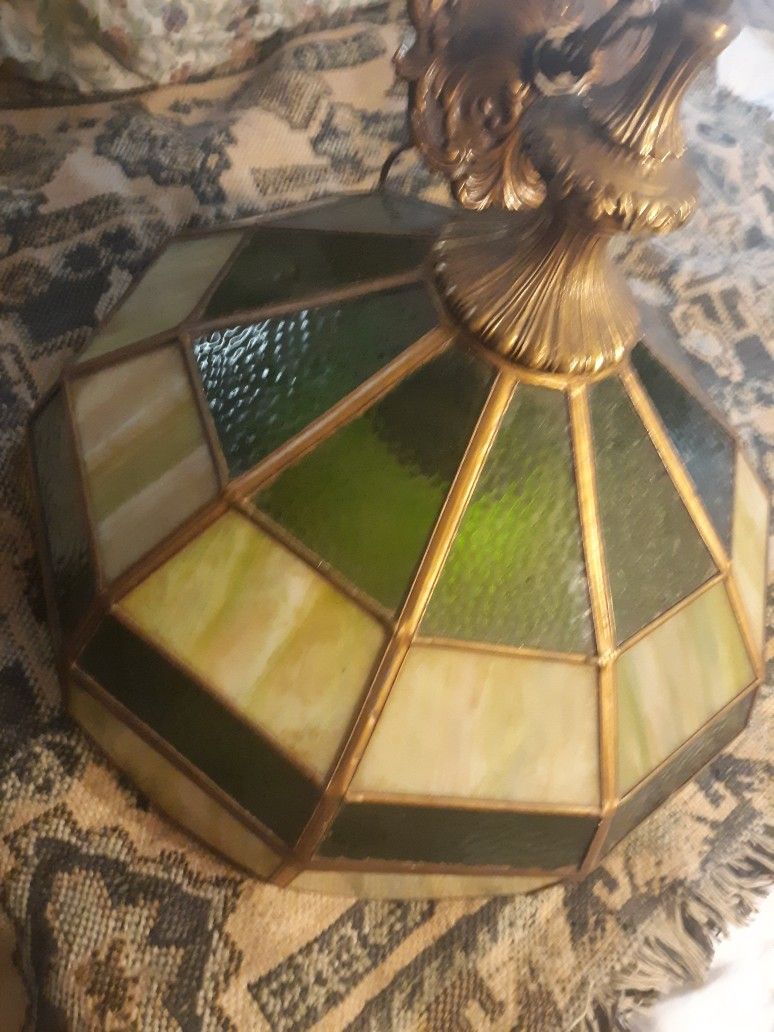 Vintage Hanging Glass Lamp 