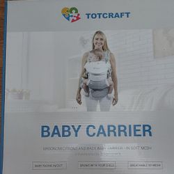 Totcraft Baby Carrier Brand New, Mesh  Light Gray In Color, New Born To Toddler 