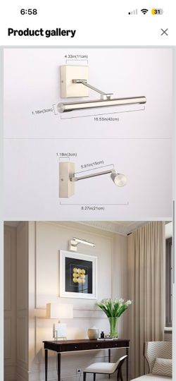 Joosenhouse Single Arm LED Picture Lights 16.53 Inch