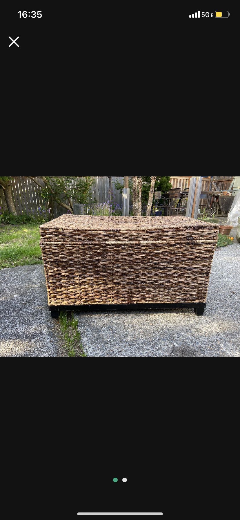 Large Wicker Chest With Lid