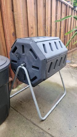 Compost Bin 43 Gal Dual Chamber Composting Tumber Large Tumbling Composter