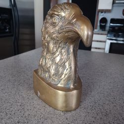 8 1/2 inch tall solid brass eagle head
