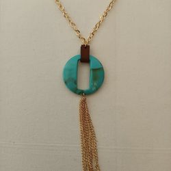 Costume Jewelry Blue Pendant Chain Necklace