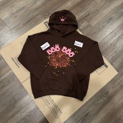 Brown And Pink Spider Hoodie Size Medium 