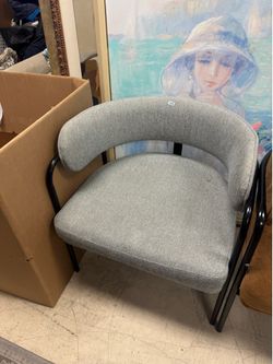 Gray Curved accent chair
