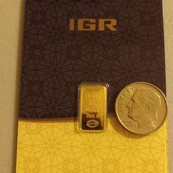 1/2 Gram Gold Bar IGR .999 2 of 2