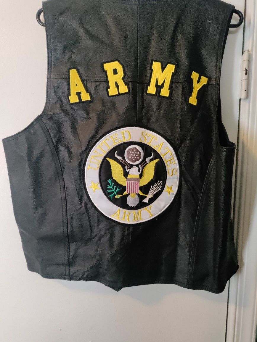 US Army Leather Vest